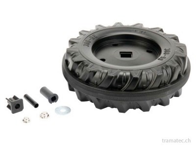 Rolly Toys Ersatzteil Hinterrad mit Laufreifen 308 x 98 für 4-Kant-Mitnehmer