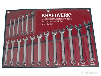 KRAFTWERK 18-t. Gabelringschl.satz 5-22mm Rollt.