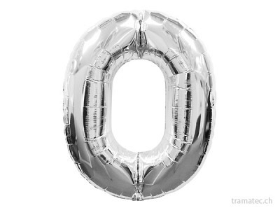 Amscan/Riethmüller Folienballon Nummer 0 silber