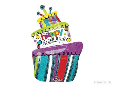 Amscan/Riethmüller Folienb. Kuchen Happy Birthday