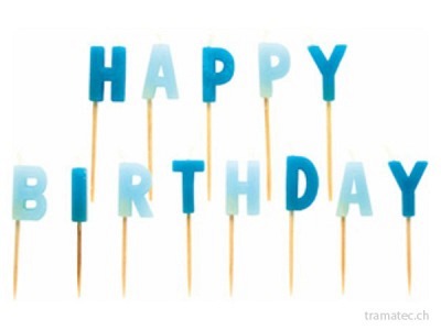 Riethmüller Kerzenset Happy Birthday blau