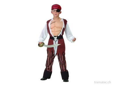 Fasnacht Pirat mit Muskel-Shirt L