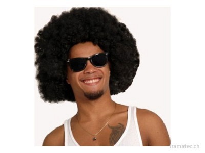 Fasnacht Perücke Afro schwarz