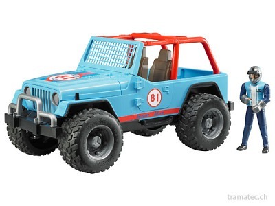 Bruder Jeep Cross country racer blau mit Rennfahrer