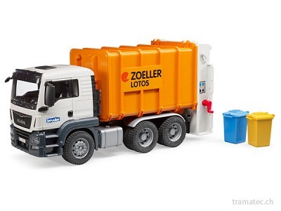 Bruder MAN TGS Müll-LKW Hecklader orange