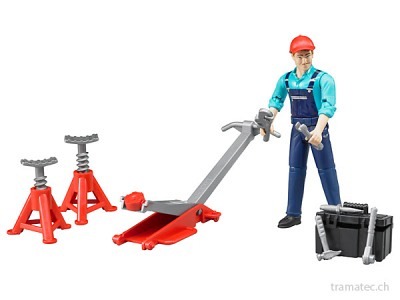 Bruder Figurenset Werkstatt (Mechanik er, Wagenheber, Böcke, WZ)