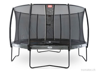 BERG Trampolin Elite Regular 430 Grey Levels + Sicherheitsnetz Deluxe