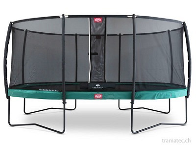 BERG Trampolin Grand Champion Regular 350 Green + Sicherheitsnetz Deluxe
