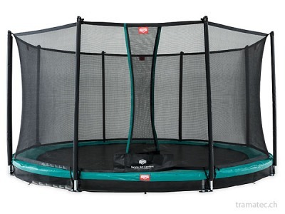 BERG Trampolin InGround Favorit Green 380 + Sicherheitsnetz Comfort