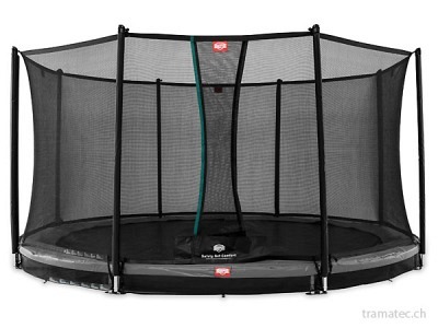 BERG Trampolin InGround Favorit Grey 380 + Sicherheitsnetz Comfort