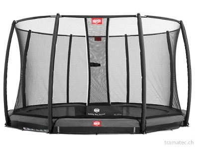BERG Trampolin InGround Champion Grey 330 + Sicherheitsnetz Deluxe