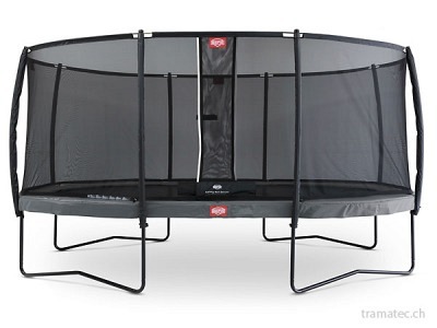 BERG Trampolin Grand Champion Regular 350 Grey + Sicherheitsnetz Deluxe