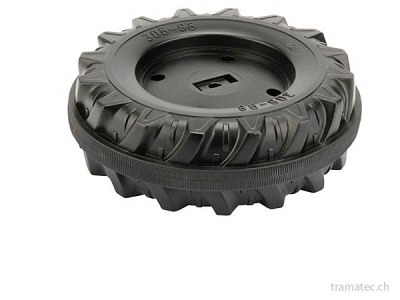 Rolly Toys Ersatzteil Hinterrad mit Laufreifen 308 x 98 für Krallenmitnehmer mit Montagematerial